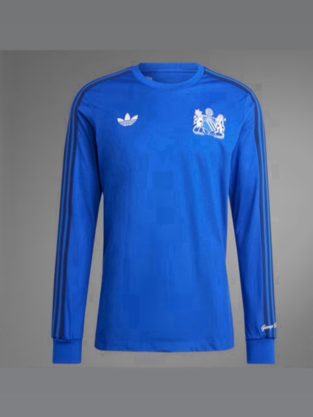 adidas Blue Long Sleeve and pant Crew with Three-Stripe Detail